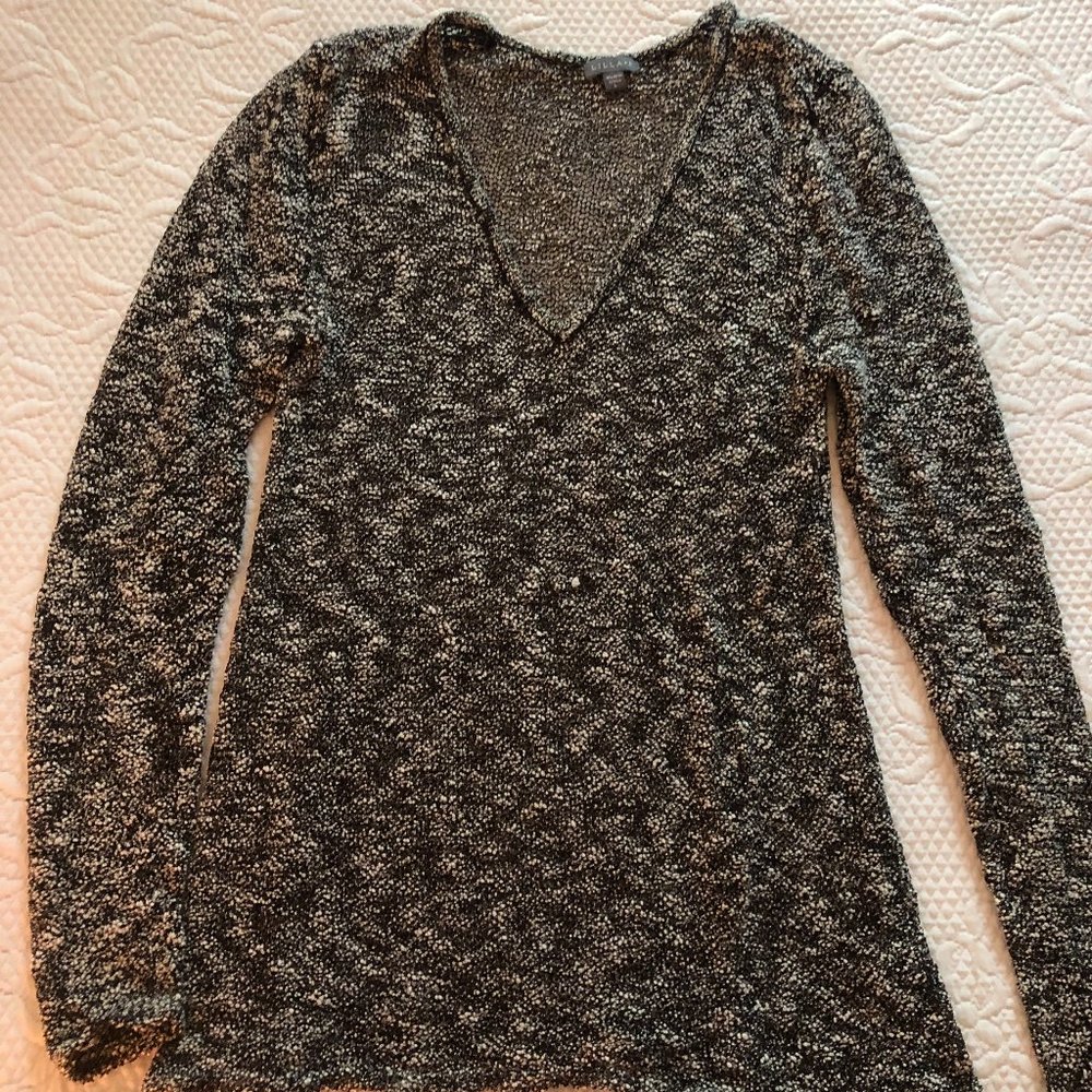 Gray and black knit oversize sweater